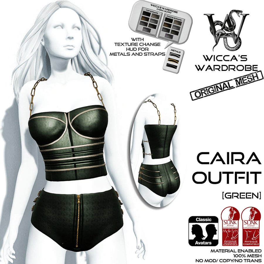 Wicca's Wardrobe - Caira Outfit (Green) Vendor