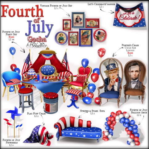 Boudoir 4th of July gacha stuff