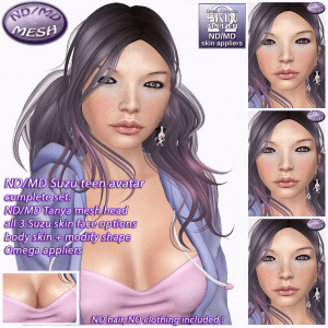 ND_MD Suzu teen avatar - Tanya mesh head 3 skins
