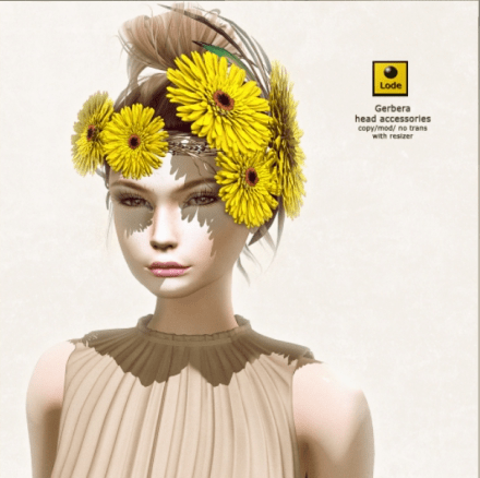 Lode gerbera headpiece
